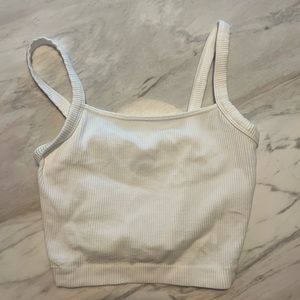White Cropped Tank Top